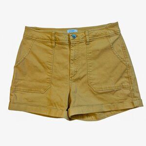 Market & Spruce Camellia High Rise Utility Shorts Mustard Yellow - Size 10